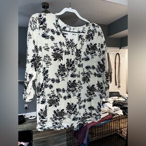 Fun2fun floral 3/4 sleeve shirt 1XL